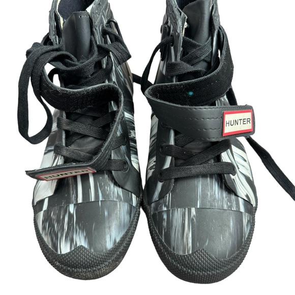 HUNTER Nightfall Original Rubber Boots Size UK 6/ US 7.5-8 Marbled Black & White - Picture 4 of 9